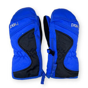 Head Blue and Black Mittens